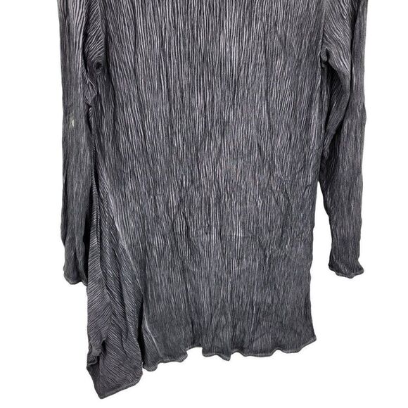 Soft Surroundings Top Tunic Crinkle Gauze Cowl Asymmetrical Tab Sleeve Gray M - Picture 12 of 17
